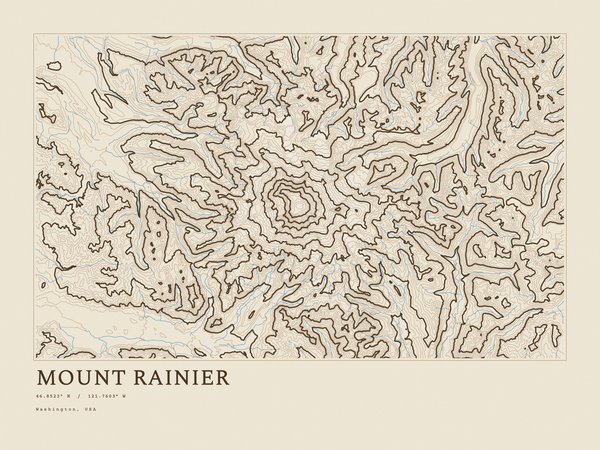 Mount Rainier — Ink print in Atlas Light (landscape)