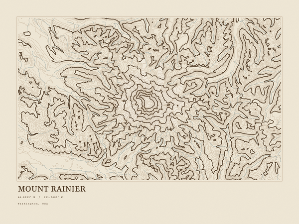 Mount Rainier — Ink print in Atlas Light (landscape)