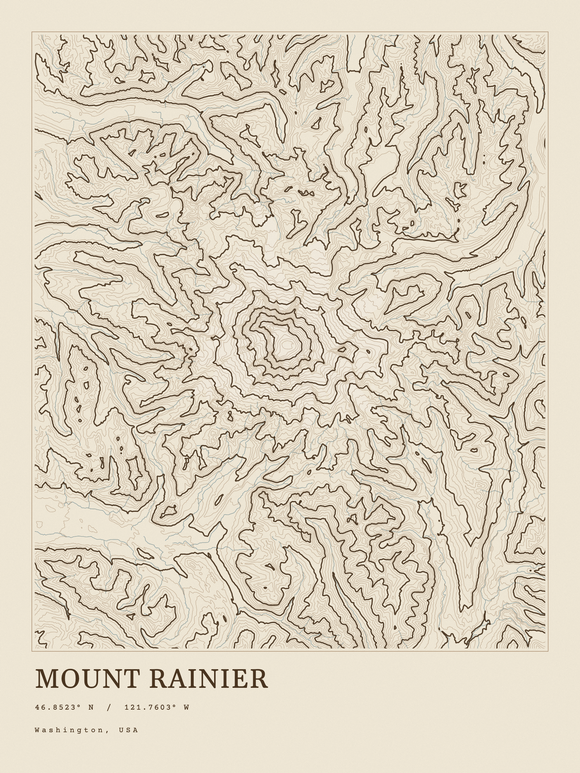Mount Rainier — Ink print in Atlas Light