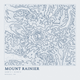 Mount Rainier — Ink print in Blueprint Light (square)