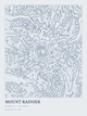 Mount Rainier — Ink print in Blueprint Light