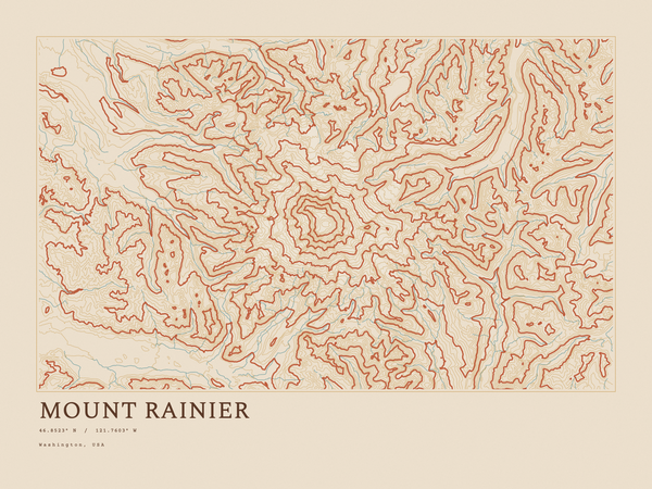 Mount Rainier — Ink print in Desert Light (landscape)