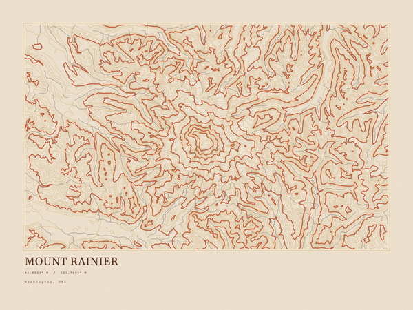 Mount Rainier — Ink print in Desert Light (landscape)