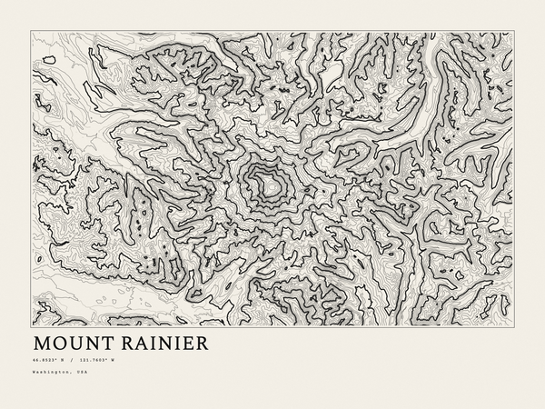 Mount Rainier — Ink print in Ink Light (landscape)
