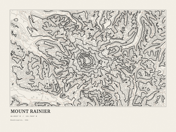 Mount Rainier — Ink print in Ink Light (landscape)
