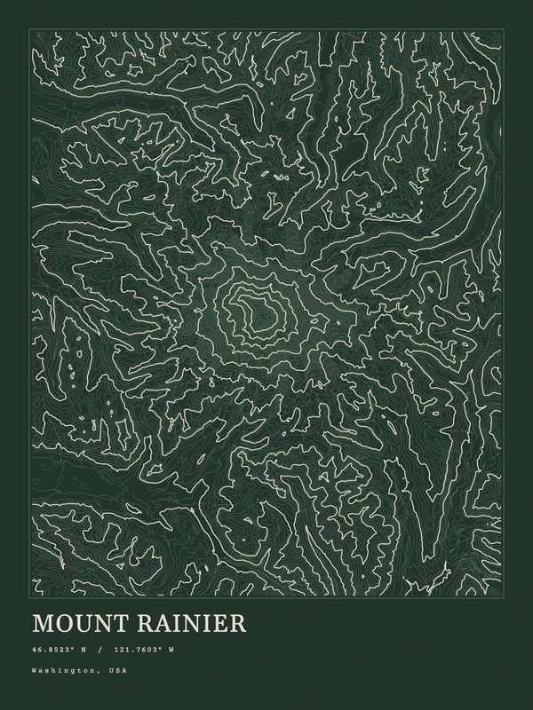 Mount Rainier — Ink print in Ranger Dark