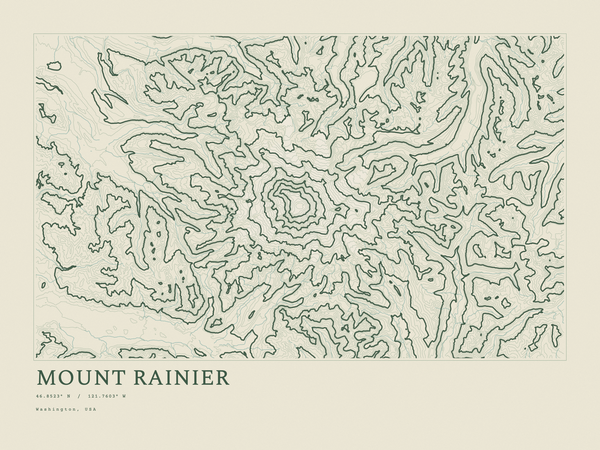 Mount Rainier — Ink print in Ranger Light (landscape)