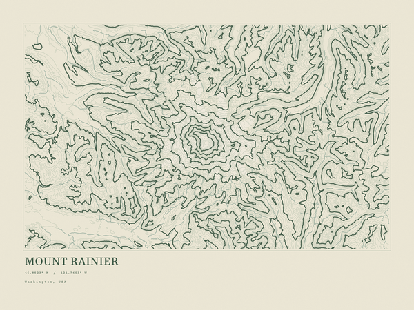Mount Rainier — Ink print in Ranger Light (landscape)