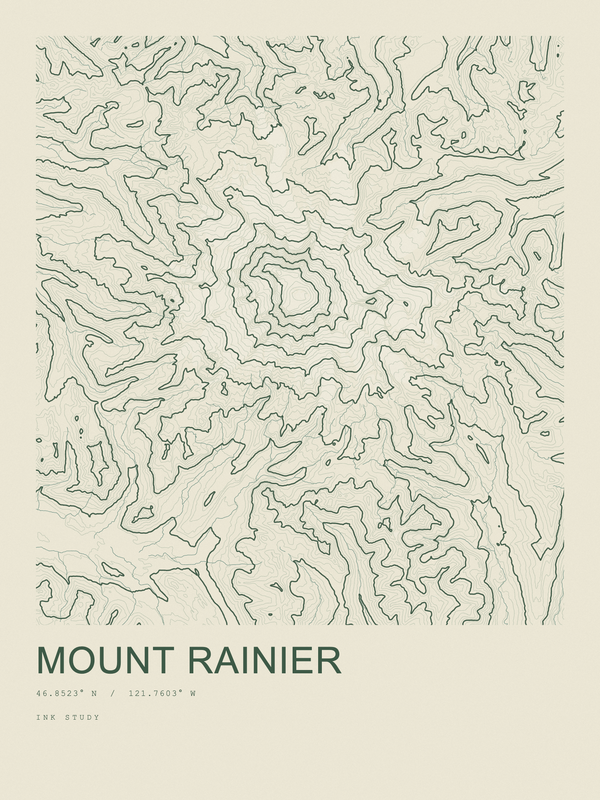 Mount Rainier — Ink print in Ranger Light