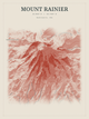 Mount Rainier — Red Relief print in Ember & Ochre