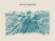 Mount Rainier — Red Relief print in Fjord (landscape)