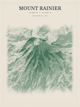Mount Rainier — Red Relief print in Forest Floor