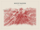 Mount Rainier — Red Relief print in Red Earth (landscape)