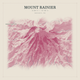 Mount Rainier — Red Relief print in Rose & Stone (square)