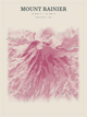 Mount Rainier — Red Relief print in Rose & Stone