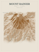 Mount Rainier — Red Relief print in Saffron & Slate