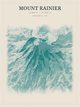 Mount Rainier — Red Relief print in Alpine Teal