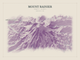 Mount Rainier — Red Relief print in Plum & Clay (landscape)