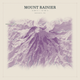 Mount Rainier — Red Relief print in Plum & Clay (square)