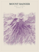 Mount Rainier — Red Relief print in Plum & Clay