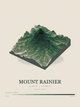 Mount Rainier — Terrain Relief print in Forest Floor
