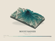 Mount Rainier — Terrain Relief print in Alpine Teal (landscape)