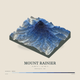 Mount Rainier — Terrain Relief print in Ultramarine (square)