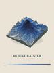 Mount Rainier — Terrain Relief print in Ultramarine