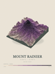 Mount Rainier — Terrain Relief print in Plum & Clay