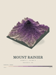 Mount Rainier — Terrain Relief print in Plum & Clay