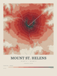 Mount St. Helens — Contour Colour print in Red Earth