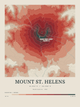 Mount St. Helens — Contour Colour print in Red Earth