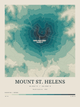 Mount St. Helens — Contour Colour print in Alpine Teal