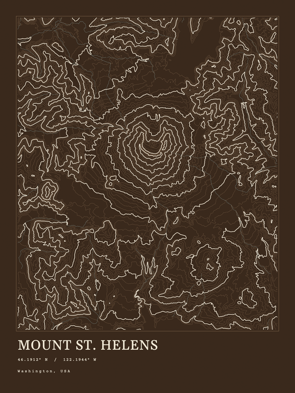 Mount St. Helens — Ink print in Atlas Dark