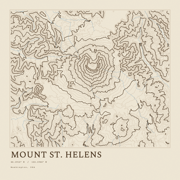 Mount St. Helens — Ink print in Atlas Light (square)
