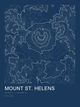Mount St. Helens — Ink print in Blueprint Dark