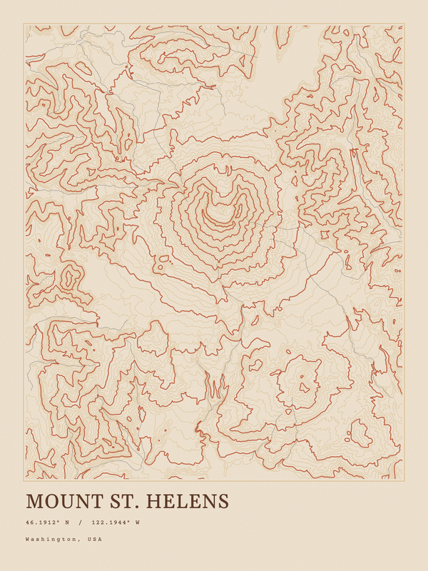 Mount St. Helens — Ink print in Desert Light
