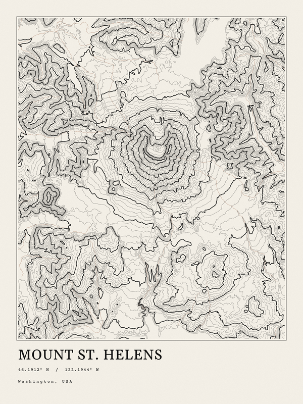 Mount St. Helens — Ink print in Ink Light