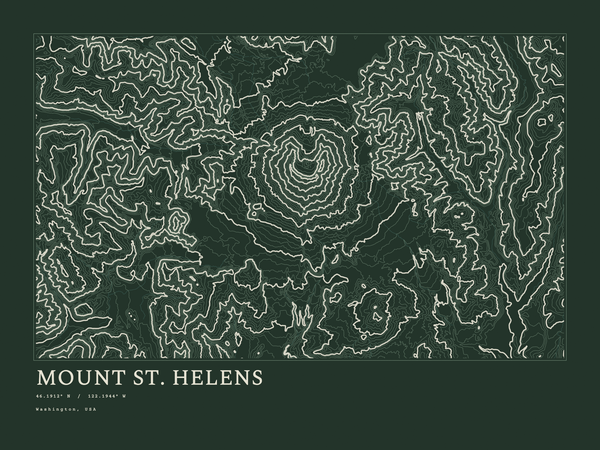 Mount St. Helens — Ink print in Ranger Dark (landscape)