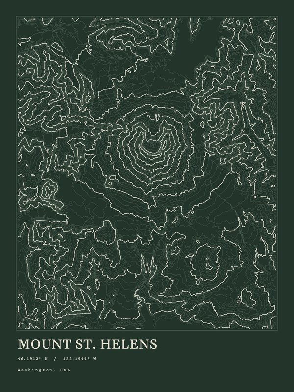 Mount St. Helens — Ink print in Ranger Dark