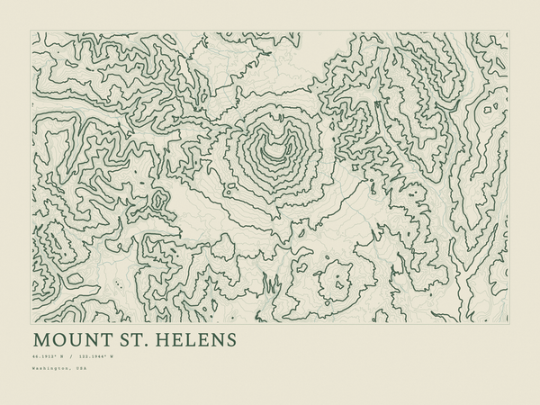 Mount St. Helens — Ink print in Ranger Light (landscape)