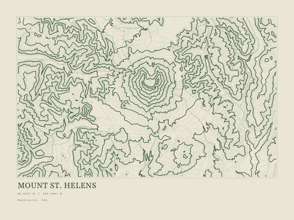 Mount St. Helens — Ink print in Ranger Light (landscape)