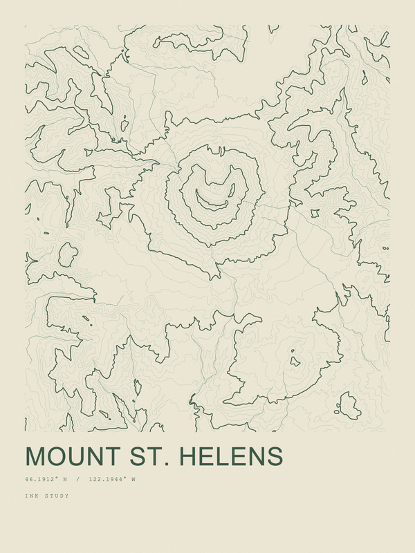 Mount St. Helens — Ink print in Ranger Light