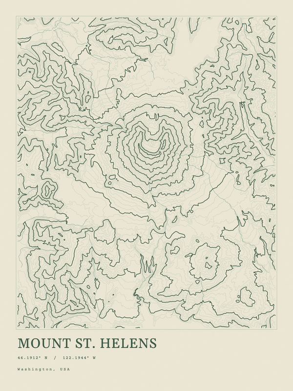 Mount St. Helens — Ink print in Ranger Light