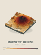 Mount St. Helens — Terrain Relief print in Ember & Ochre
