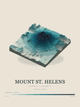 Mount St. Helens — Terrain Relief print in Fjord