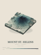 Mount St. Helens — Terrain Relief print in Graphite