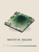 Mount St. Helens — Terrain Relief print in Forest Floor