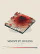 Mount St. Helens — Terrain Relief print in Red Earth