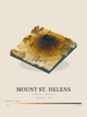 Mount St. Helens — Terrain Relief print in Saffron & Slate